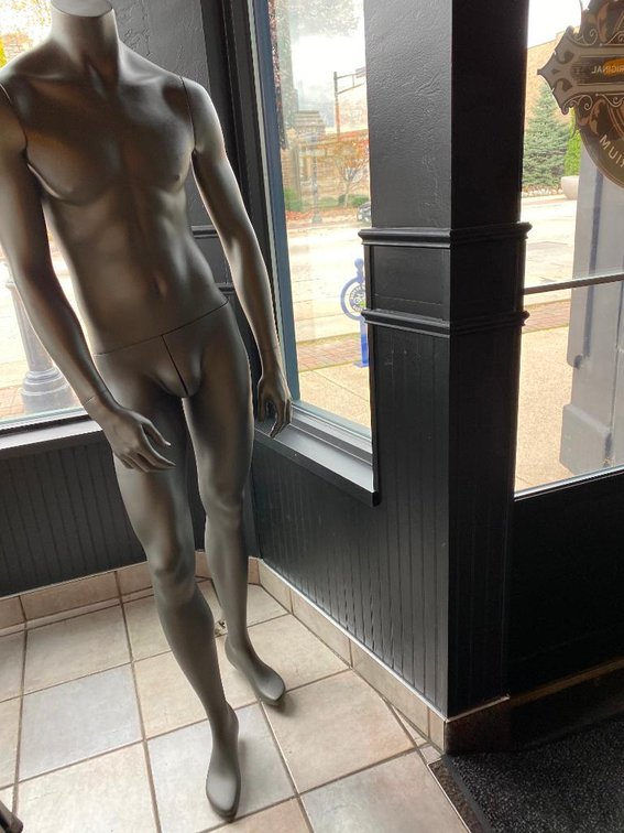 Full Size Mannequin In Metallic Tones With Stand