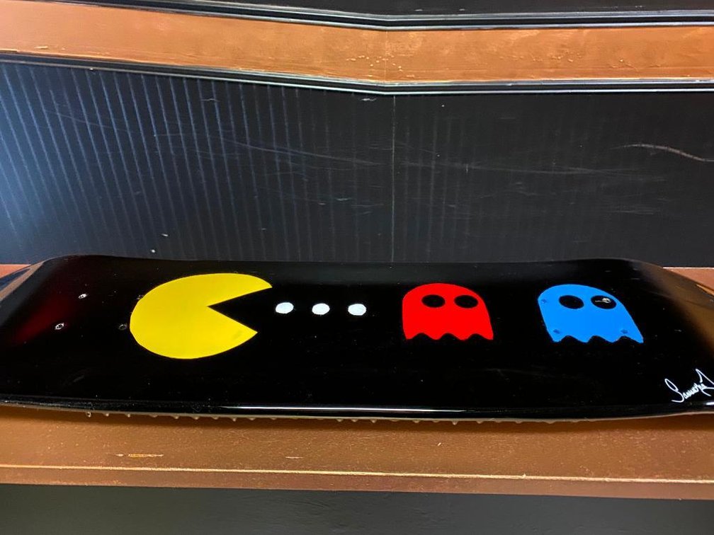 Pacman Skateboard Deck Art By Local Artist
