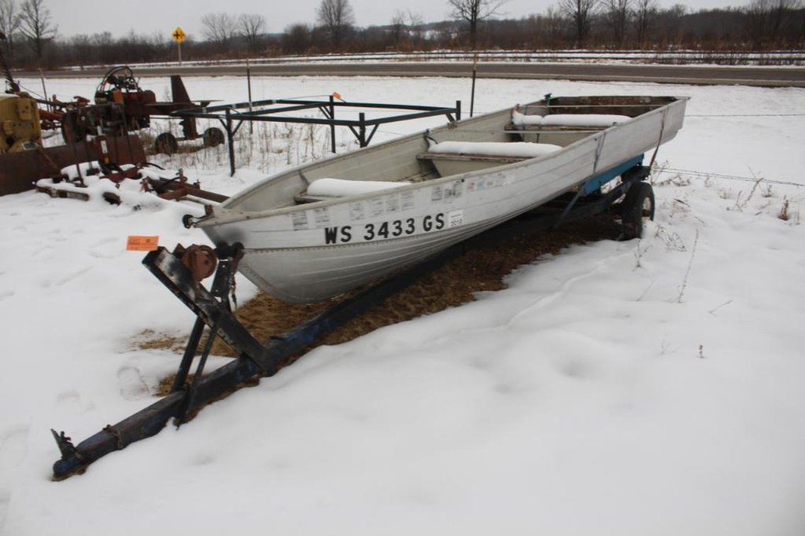 MICROCRAFT 12 FT ALUMINUM BOAT WITH TRAILER