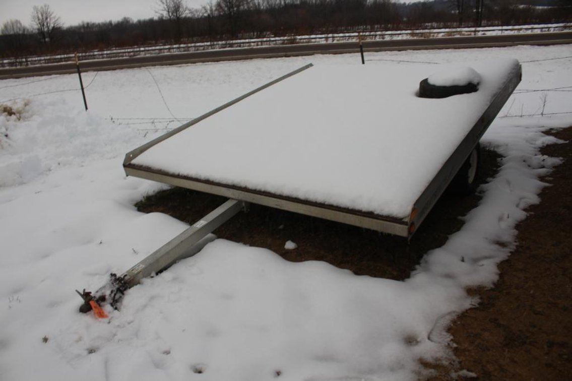 FEATHERLITE TWO PLACE SNOWMOBILE TRAILER WITH SPARE TIRE