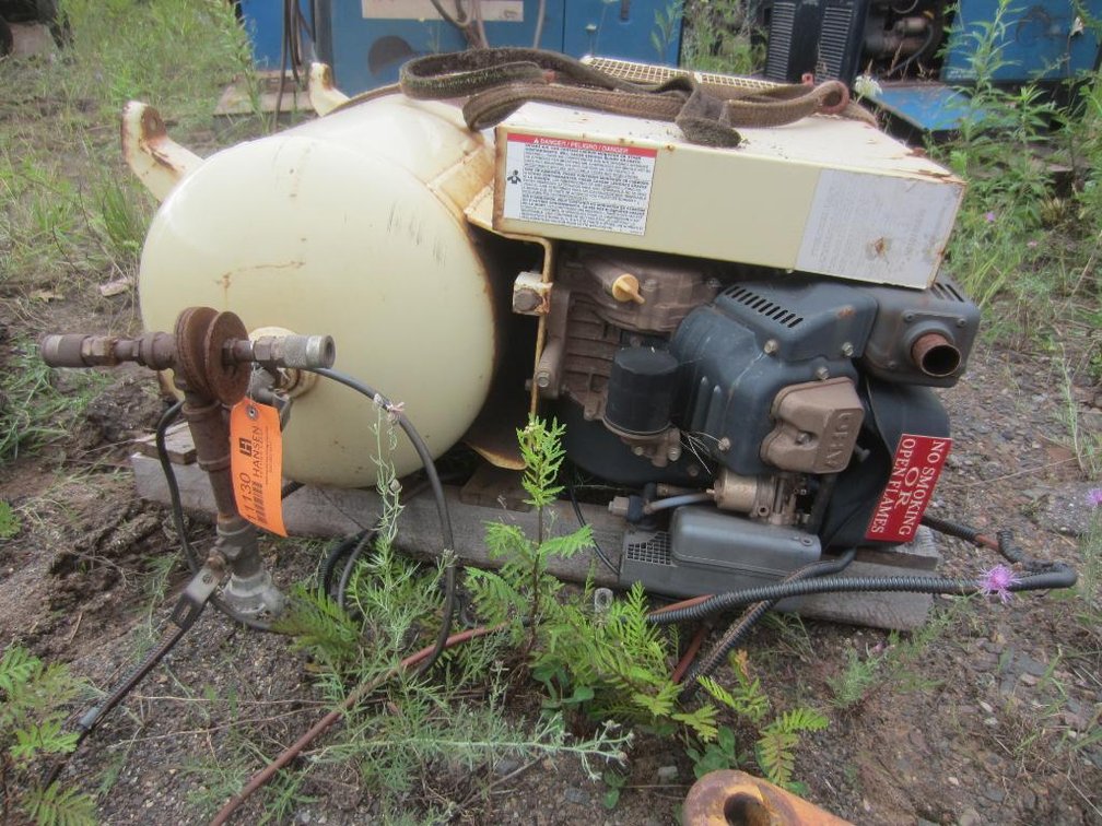 Ingersoll-Rand Air Tank and Gas Engine and Vanguard 18HP Engine- Needs Work