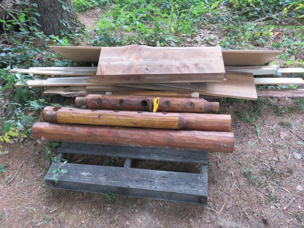 Pile of Wood - Log Furniture Components - Several Rustic Pieces of Wood