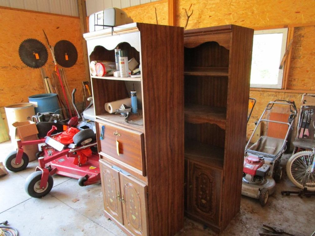 (2) Wooden Cabinets - Includes Contents