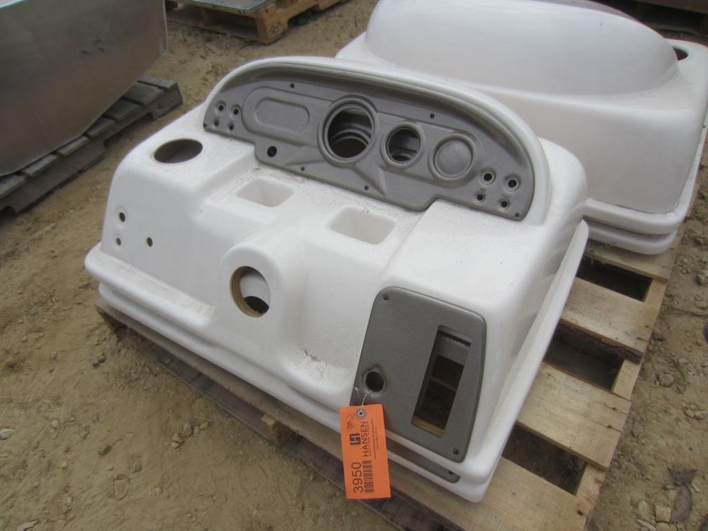 (2) Fiberglass Boat Steering Consoles