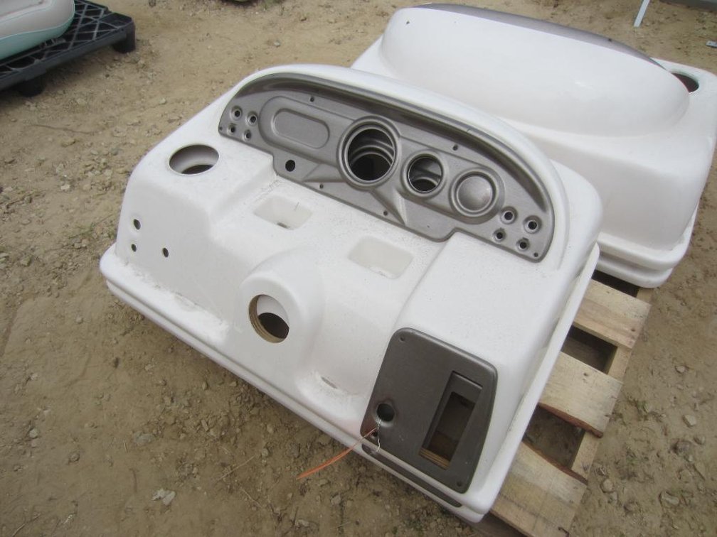 (2) Fiberglass Boat Steering Consoles