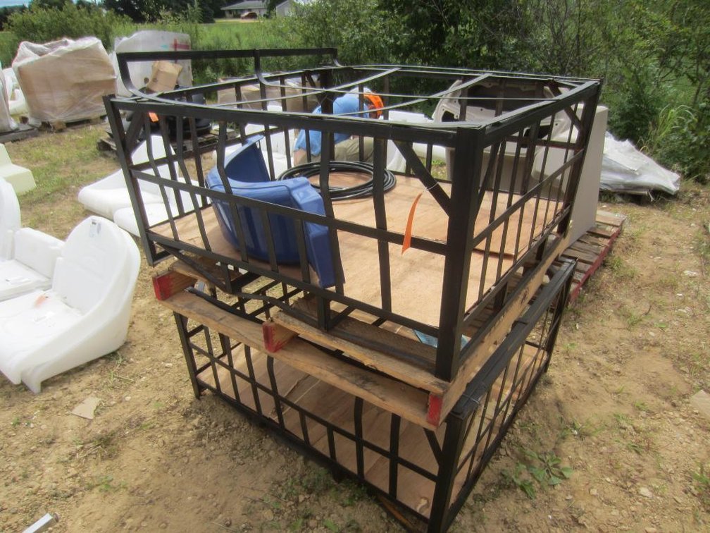 (2) Metal Cage Pallets with Fuel Line and Fender