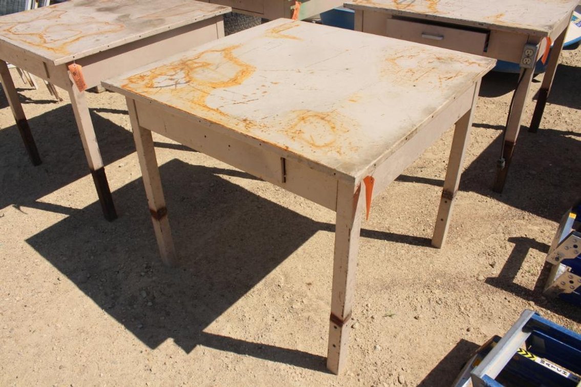 STEEL SHOP TABLE WITH DRAWER