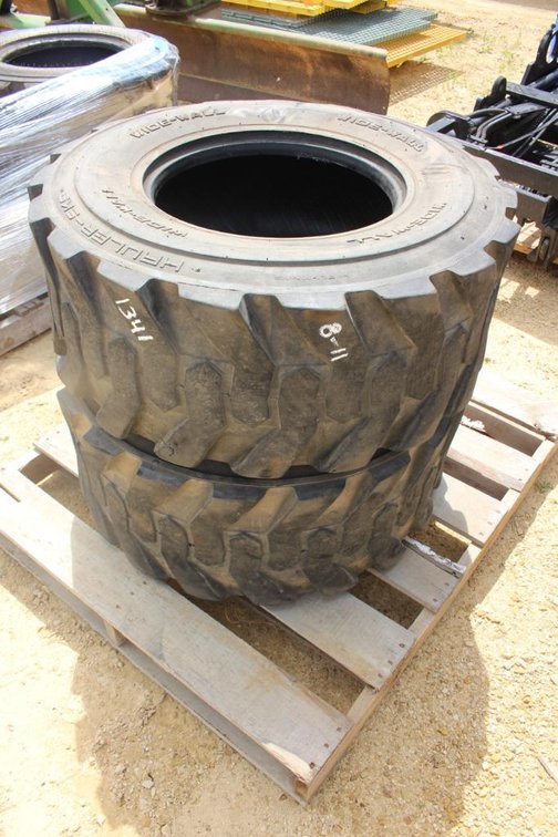(2) HAULER-SKS WIDE WALL 14-17.5 SKID STEER TIRES