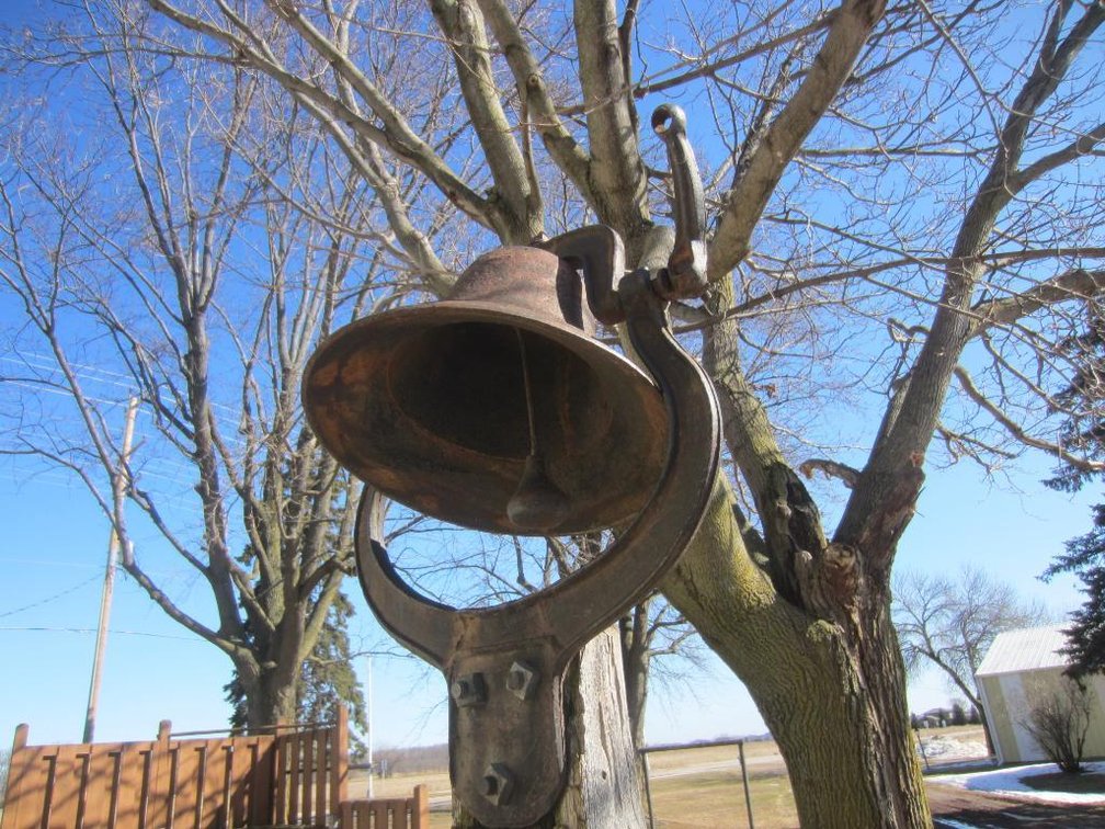 Antique Cast Iron Dinner Bell with Cradle and Clapper