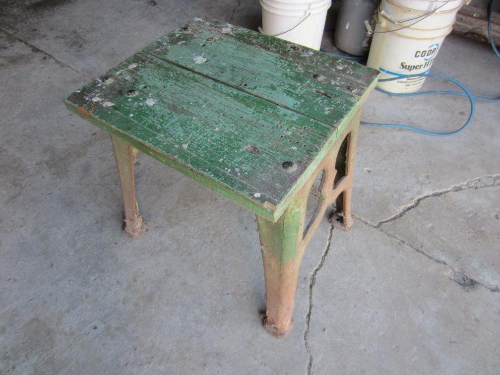 Vintage Cast Iron Framed Bench