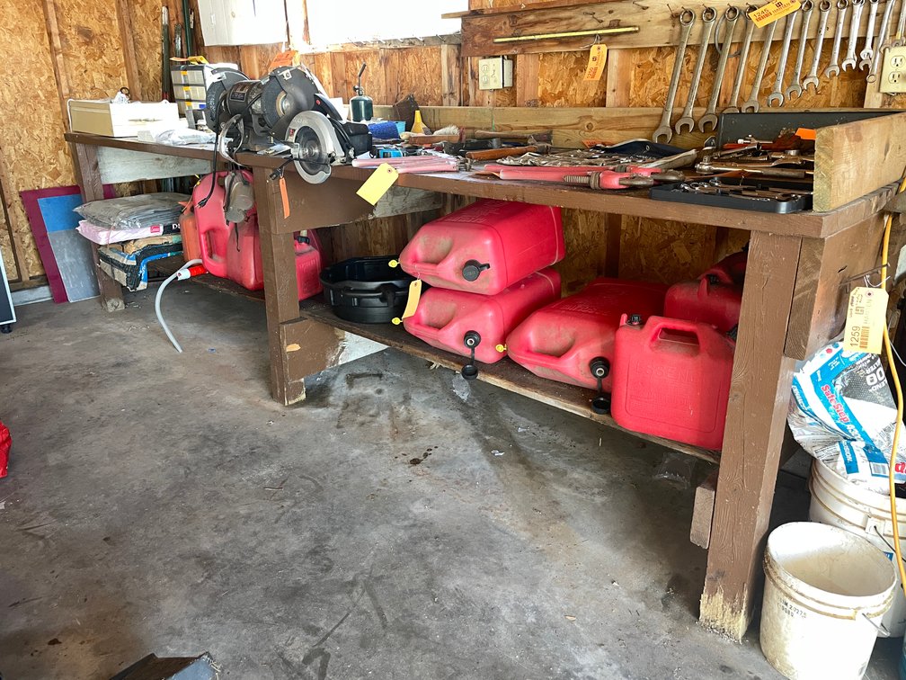 Wood Workbench with Metal Extension