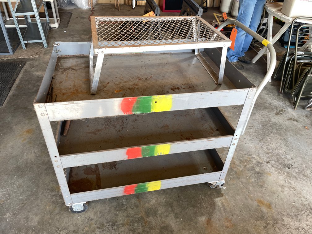 Metal Rolling Cart and Work Step