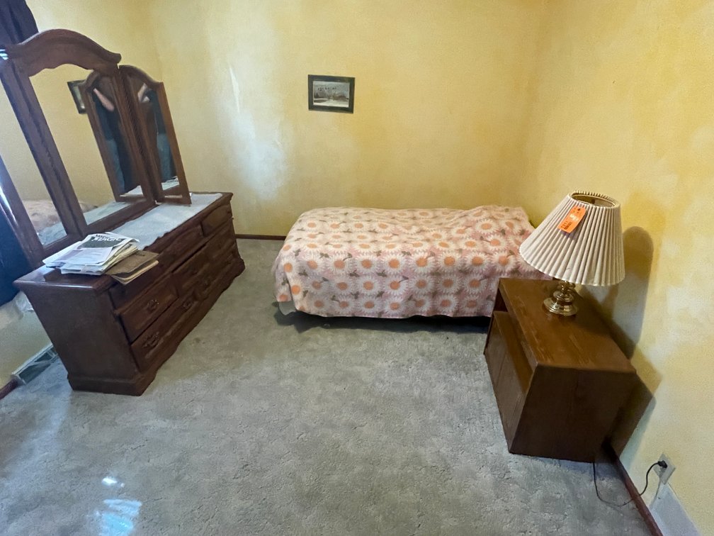 Twin Bed, Dresser and Side Table