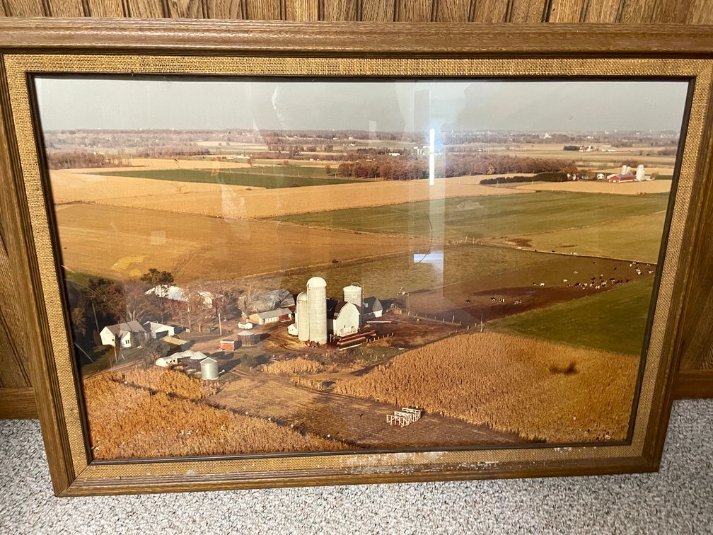 Farm Homestead Aerial Framed Photograph