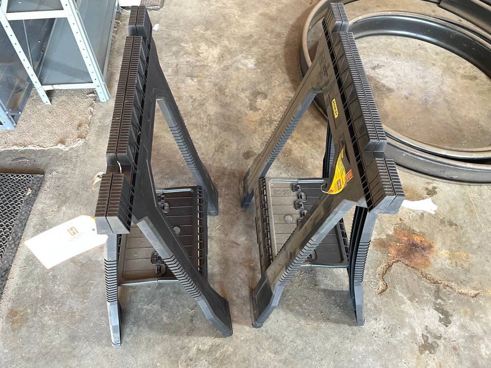 (2) Stanley Folding Poly Sawhorses
