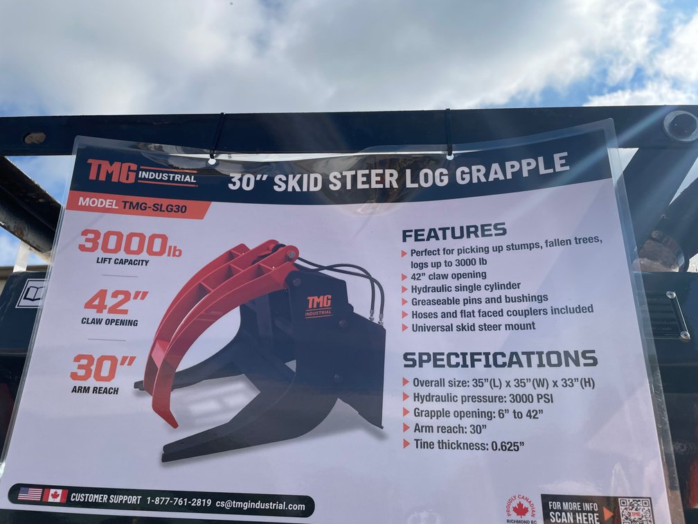 30" Skid Steer Log Grapple (O2)
