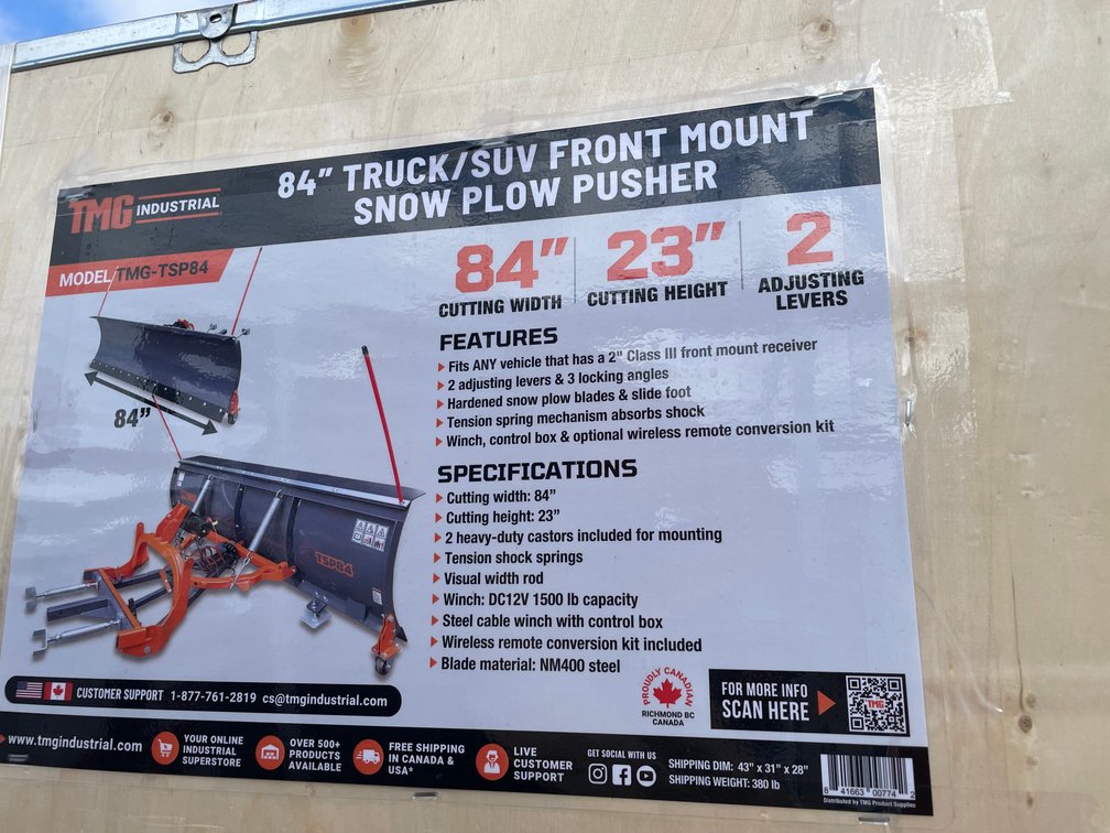 84" Truck/ SUV Snow Plow (O2)