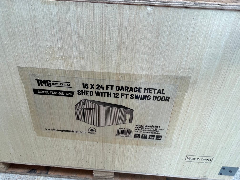 16' x 24' Metal Shed Garage with Door (O2)