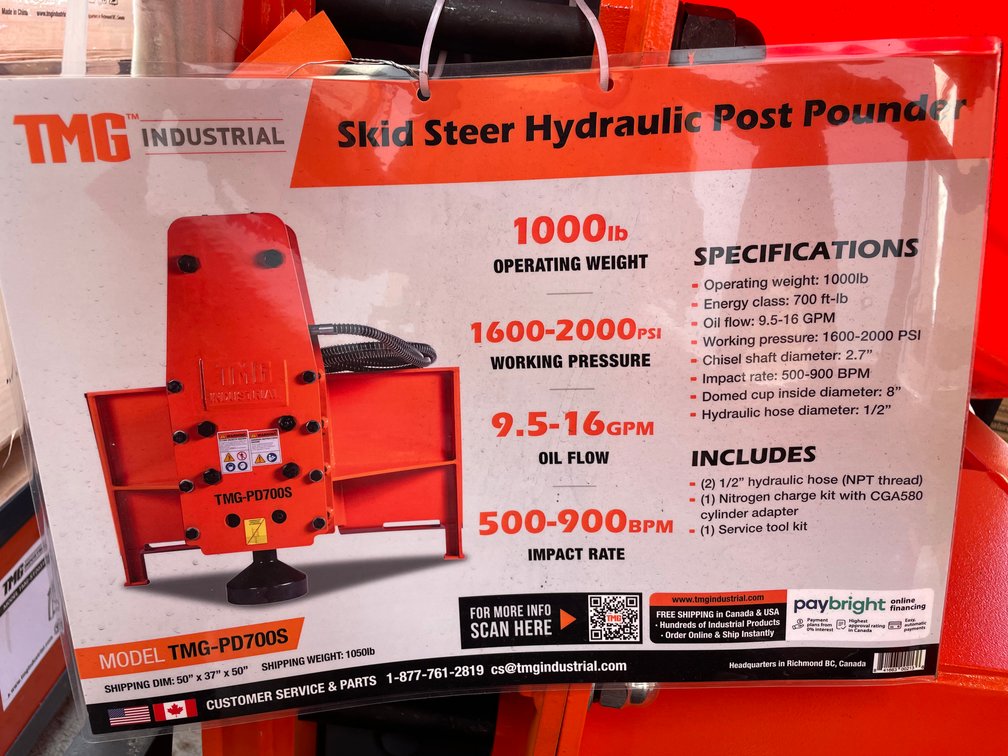 8" Skid Steer Post Hydraulic Driver (O2) 