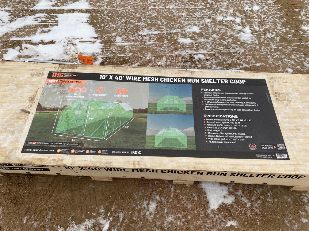10' x 40' Wire Mesh Chicken Run Shelter (Mosinee, WI)