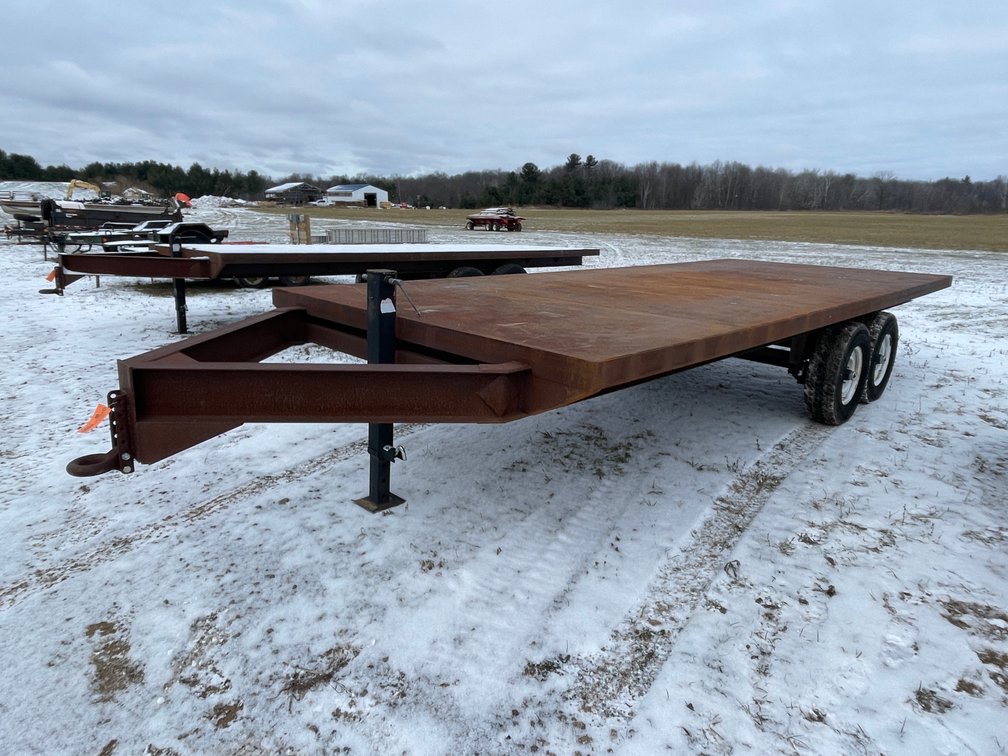 20' Shop Made Tandem Axle Steel Deck Over Trailer (No Title)
