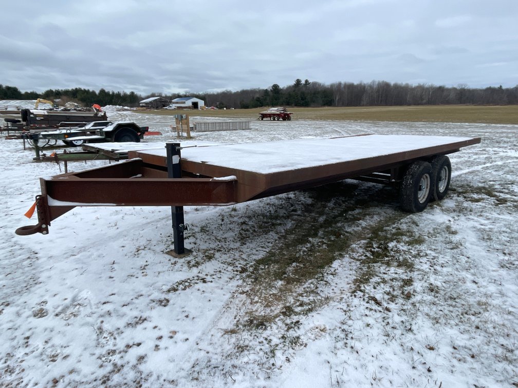 20' Shop Made Tandem Axle Steel Deck Over Trailer (No Title)