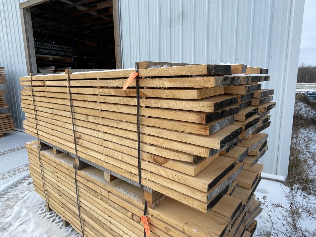 Stack of Rough Saw Pine Boards, 550 Board Feet