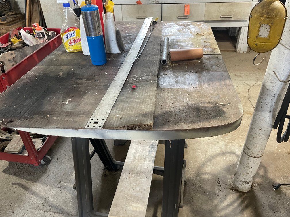 (2) Saw Horses with Table Top and Contents
