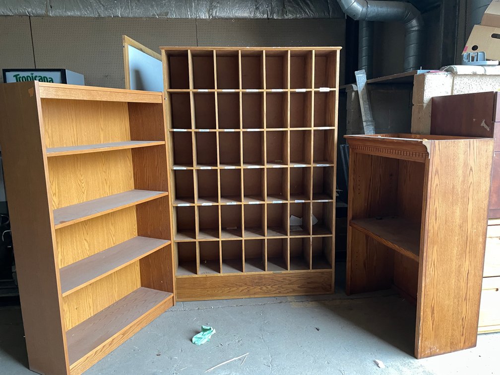 (3) Wooden Shelving Units (A)