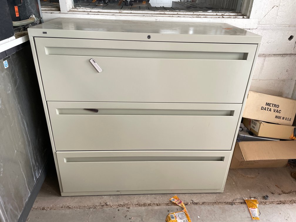 3-Drawer Metal File Cabinet, (A)