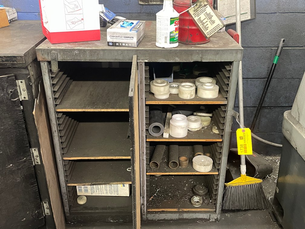 Metal Shelf and Contents