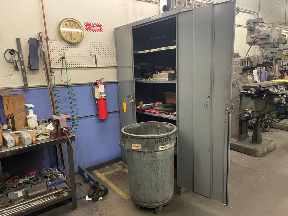 Metal Cabinet and Contents