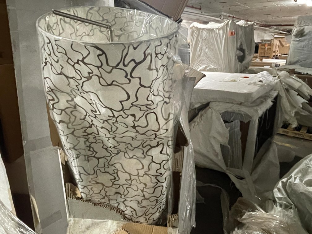 Pallet with Floor Lamps, Sconces, and Lamp Shades