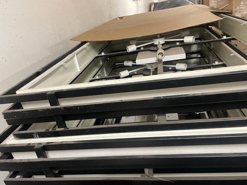 (2) Large Frame Ceiling Light Assemblies