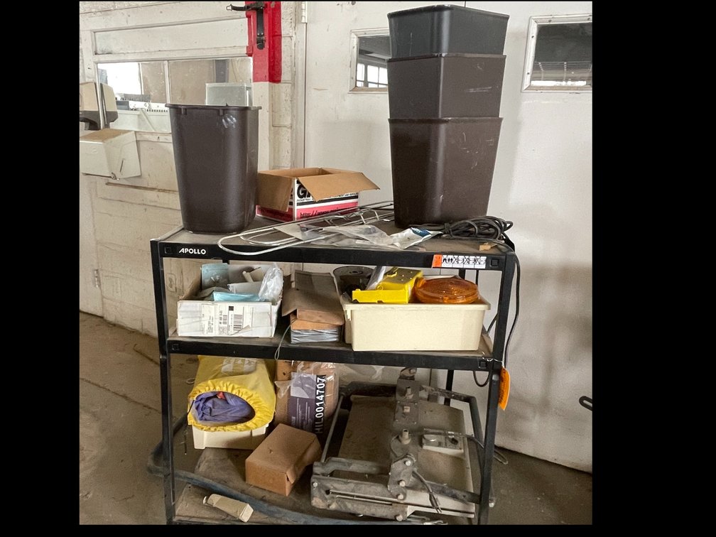 3-Shelf Rolling Cart with Contents (A)
