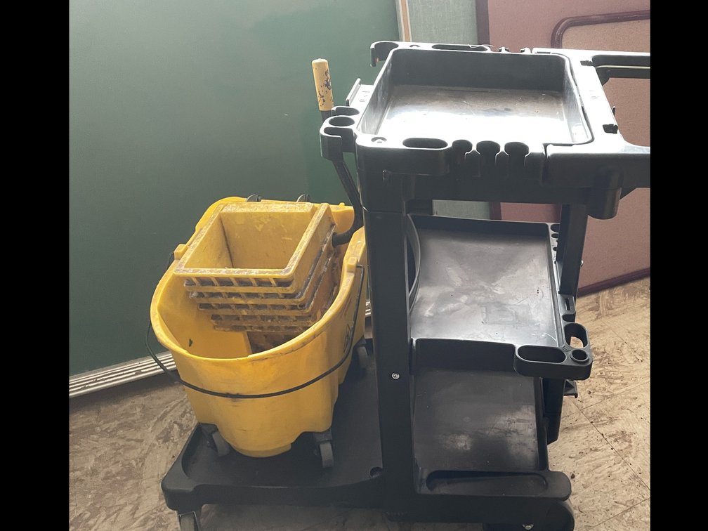 Heavy Plastic Utility Cart & Industrial Mop Bucket, (A)
