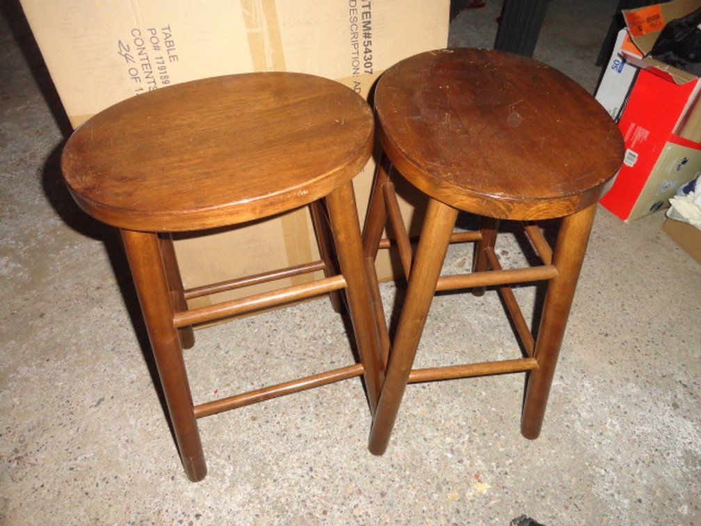 (3) Wood Stools