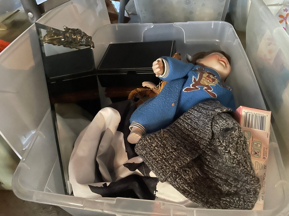 Dolls, Jewelry Box, and Dresser Mirror