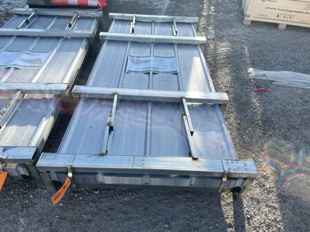 (100) Sections of Unused Galvanized Corrugated Steel siding