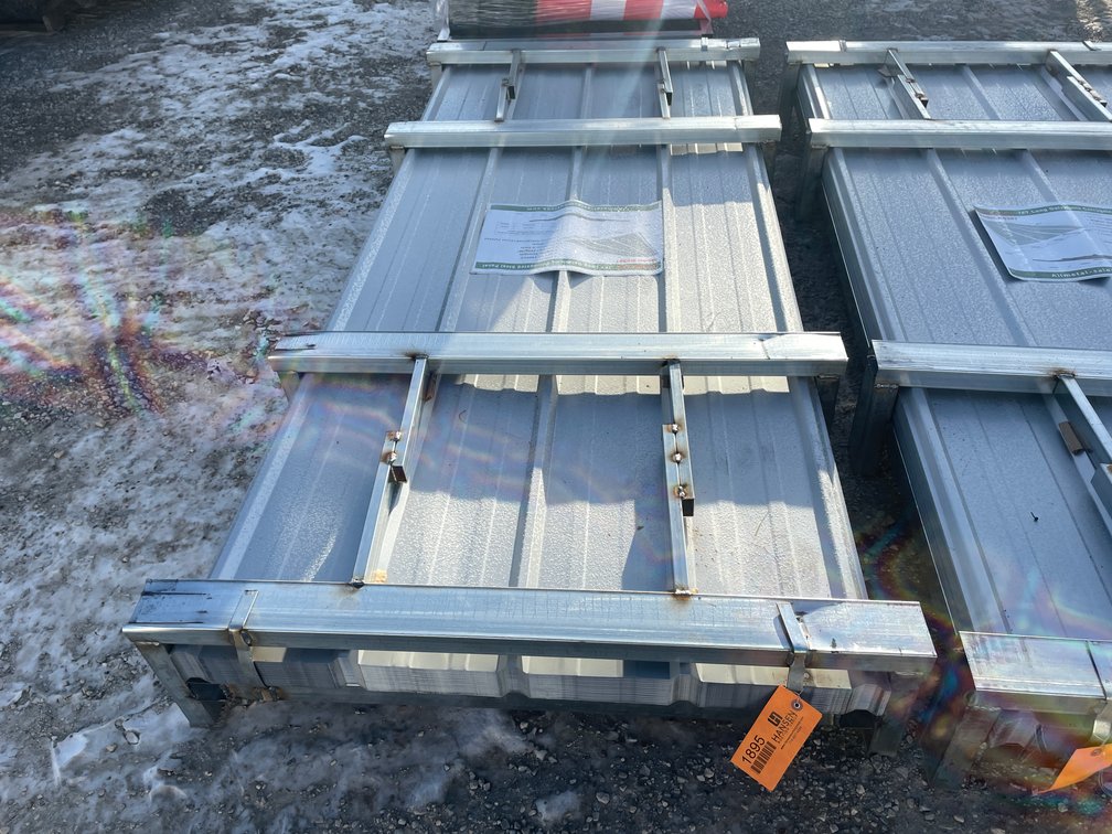 (100) Sections of Unused Galvanized Corrugated Steel siding