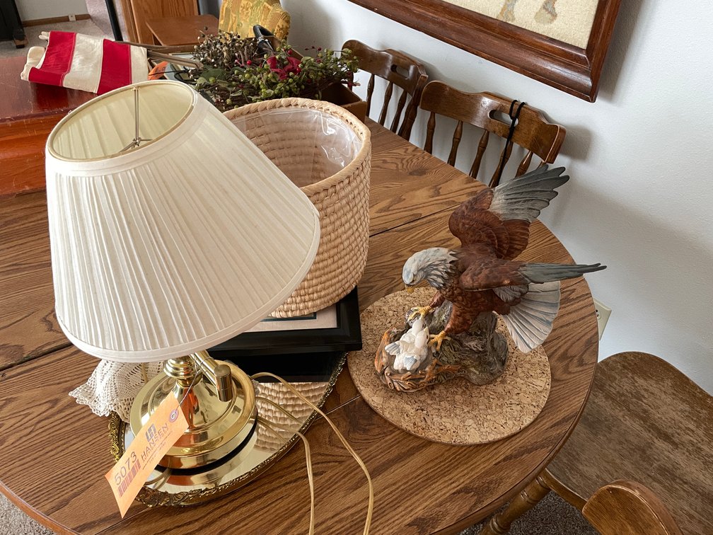 Ceramic Eagle Feeding Babies, Center Piece with Mirror, and More