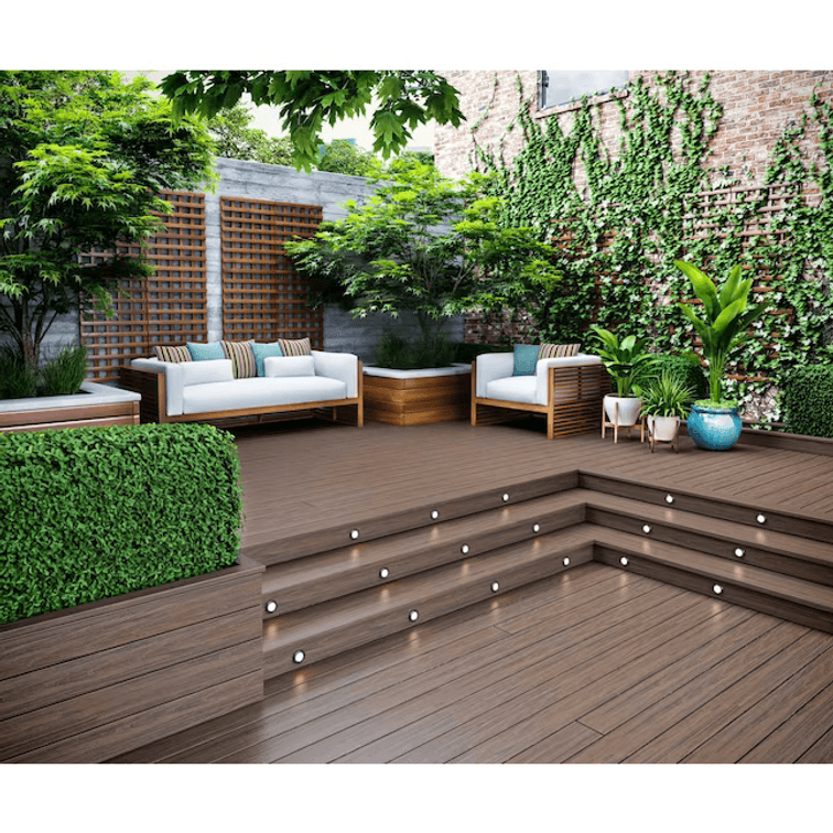 (One Bundle) 5/4"x 6"- 16' Deckorators Tropics Hana Brown Slotted Composite Deck Boards