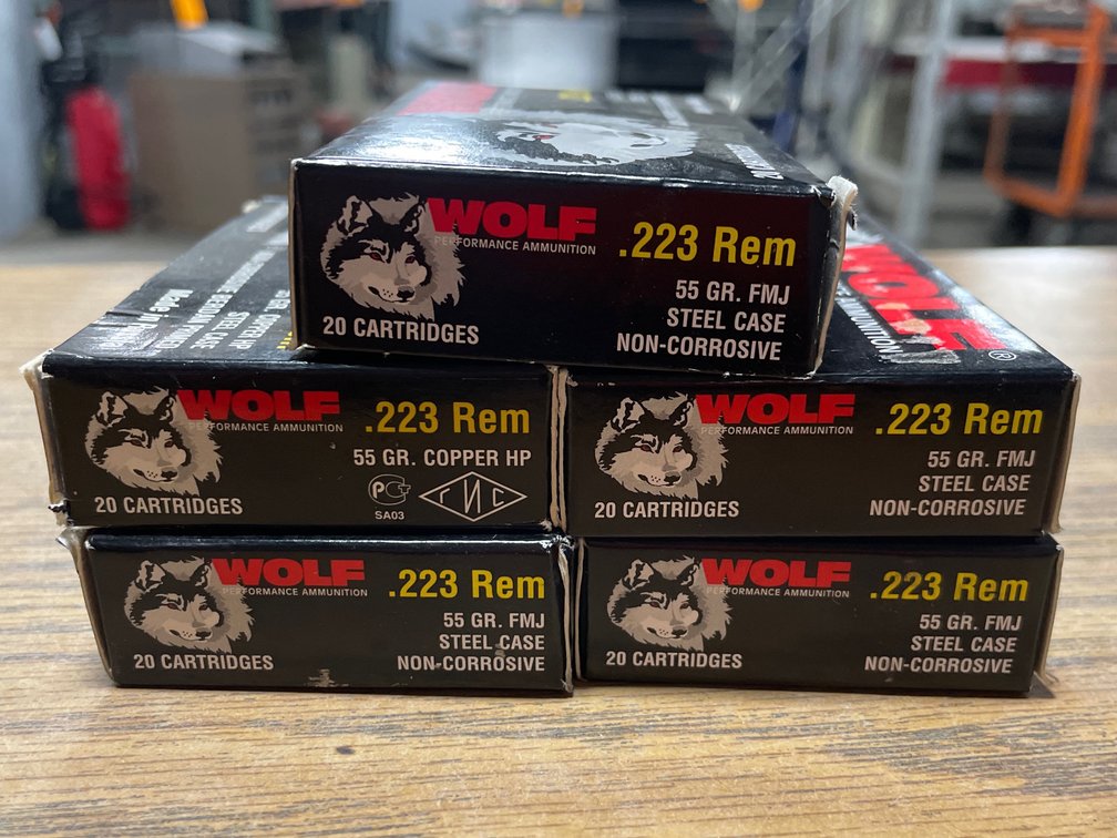 (100) Rds. Wolf .223 REM (Neenah, WI)