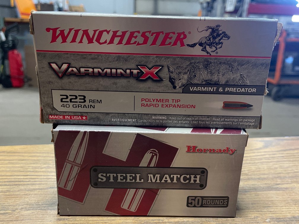 Unknown Amount Hornady Steel Match .223 REM, Winchester VarmintX .223 REM (Neenah, WI)