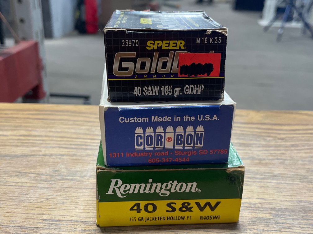 (20) Rds. Speer Gold Dot .40 S&W, (20) Rds. Cor Bon .40 S&W, (25) Rds. Remington .40 S&W (Neenah, WI)