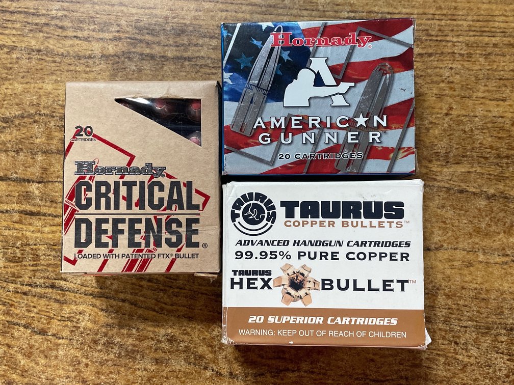 (20) Rds. Hornady American Gunner 45 Auto, (20) Rds. Hornady Critical Defense 45 Auto, (20) Rds. Taurus 45 ACP (Neenah, WI)