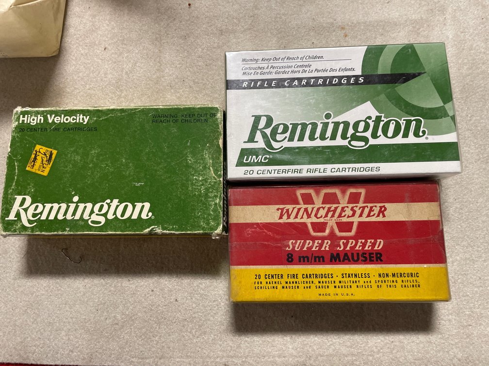 (20) Rds. Remington 8mm, (20) Rds. Winchester Super Speed 8mm, (20) Rds. Remington 303 British (Neenah, WI)