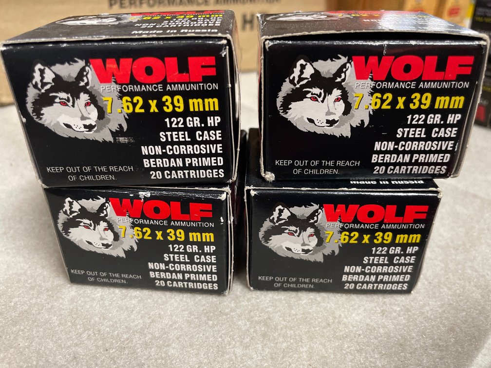 (80) Rds. Wolf 7.62 x39mm Cartridges (Neenah, WI)