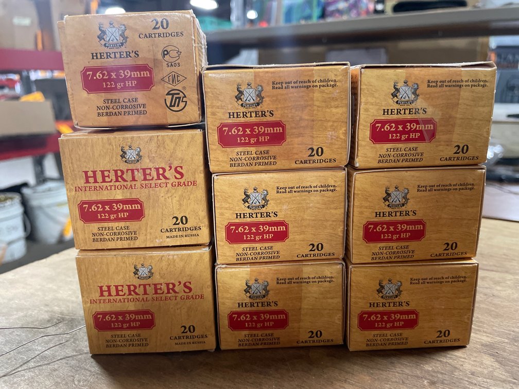 (180) Rds. Herter's 7.62 x39mm Cartridges (Neenah, WI)