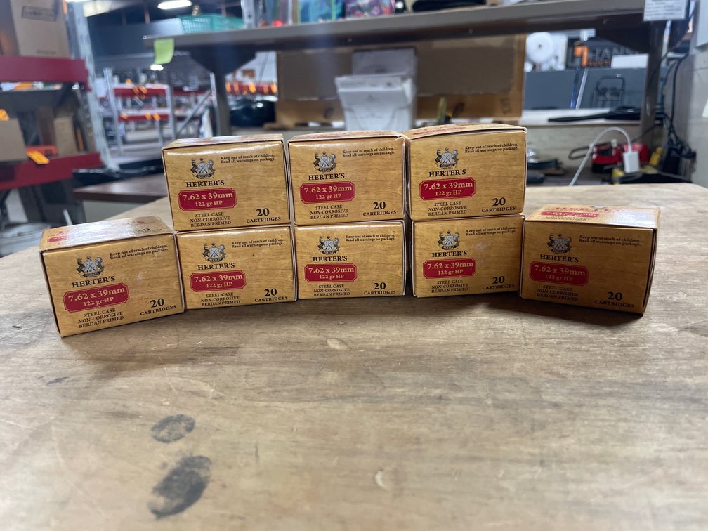(160) Rds. Herter's 7.62 x39mm Cartridges (Neenah, WI)